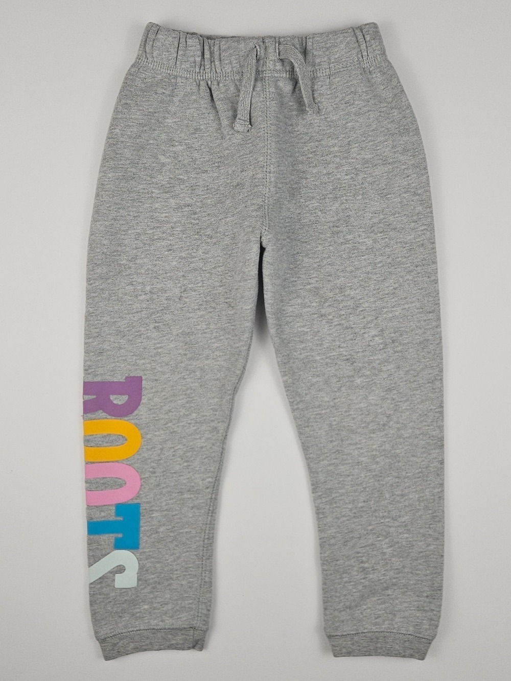 5/$25 Roots Kids Grey Rainbow Logo Jogger Sweatpants Size 4T
